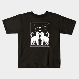 Starry Kiss: Cats in Love Kids T-Shirt